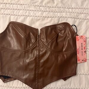 Brown, sexy corset top